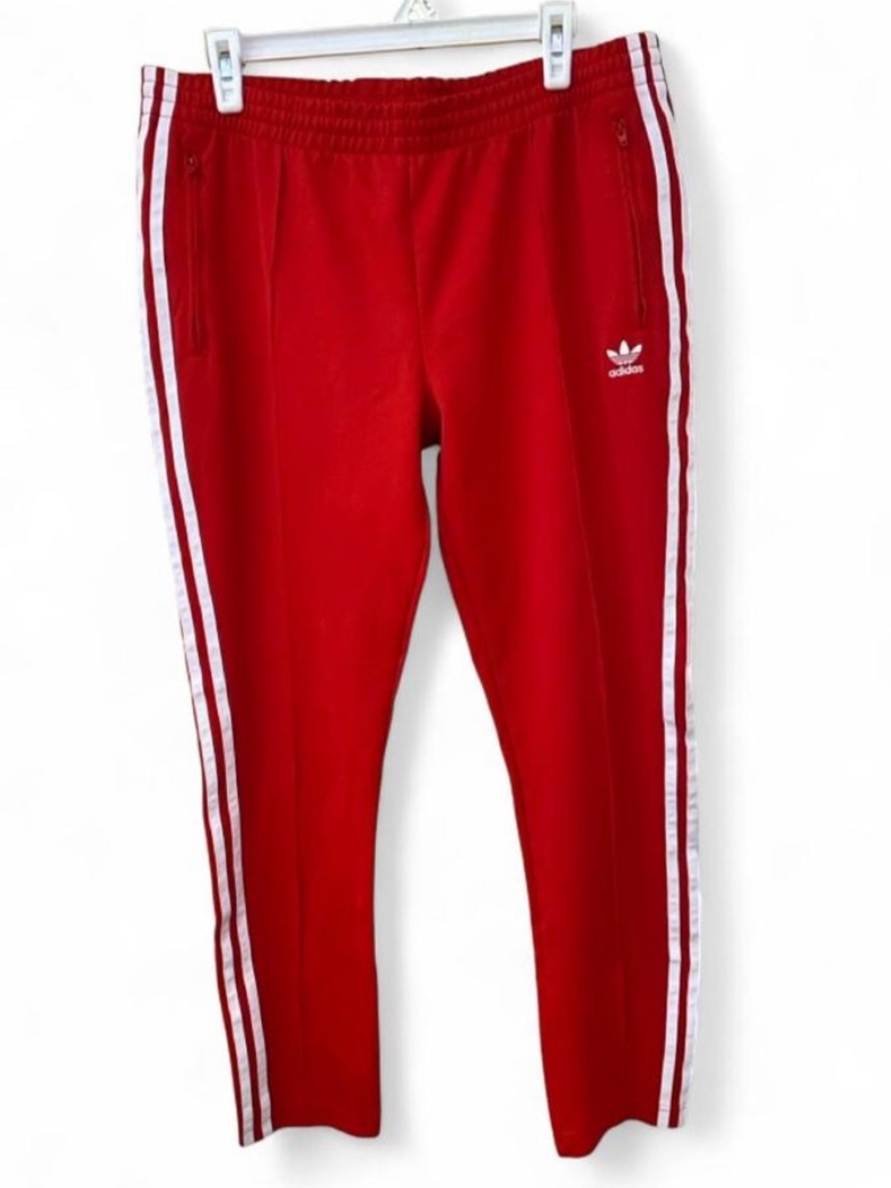 adidas Originals SST Classic Track Pants ED7575 Scarlet Red 3 Stripe Women’s L